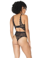 3. Sex Shop, Lace & Satin Green-Black Teddy by Coquette