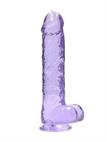 4. Sex Shop, Purple Realrock Crystal Clear 9" Dildo by RealRock