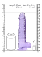 5. Sex Shop, Purple Realrock Crystal Clear 9" Dildo by RealRock