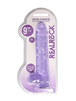 6. Sex Shop, Purple Realrock Crystal Clear 9" Dildo by RealRock