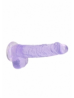 3. Sex Shop, Purple Realrock Crystal Clear 6" Dildo by RealRock