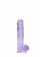 4. Sex Shop, Purple Realrock Crystal Clear 6" Dildo by RealRock