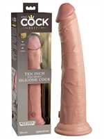 4. Sex Shop, King Cock Elite Dual Density 10" Light Beige Dildo by King Cock