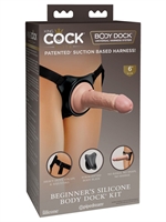 6. Sex Shop, Elite Beginners Body Dock Universal Harness and 6" Dildo Kit by King Cock