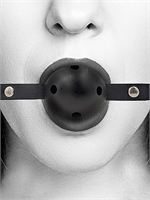 3. Sex Shop, Breathable Ball Gag - With Bonded Leather Straps by Ouch!