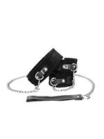 2. Sex Shop, Velcro Collar With Leash And Hand Cuffs - With Adjustable Straps by Ouch!