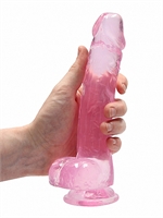 5. Sex Shop, Pink Realrock Crystal Clear 8" Dildo by RealRock