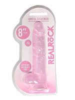 6. Sex Shop, Pink Realrock Crystal Clear 8" Dildo by RealRock