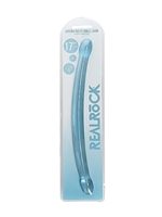 4. Sex Shop, Blue Non-Realistic Crystal Clear 7" Double Dildo by RealRock
