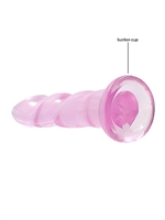 2. Sex Shop, Pink Non-Realistic Crystal Clear 7" Dildo by RealRock