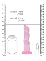 4. Sex Shop, Pink Non-Realistic Crystal Clear 7" Dildo by RealRock