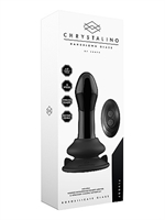 6. Sex Shop, Pluggy - Glass Vibrator With Suction Cup and Remote by Chrystalino