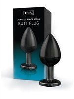 2. Sex Shop, Classic Black Metal Butt Plug with Clear Jewel - Medium by XBLISS