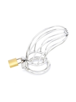 3. Sex Shop, Male Chastity Device - Chrome Bird Cage - Medium by XBLISS