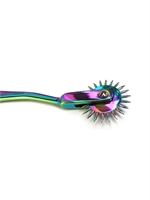 2. Sex Shop, Stainless Steel Single Head Wartenberg Pinwheel - Rainbow by XBLISS