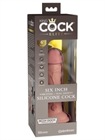 6. Sex Shop, Dual Density 6" Light Beige Vibrating Dildo by King Cock Elite