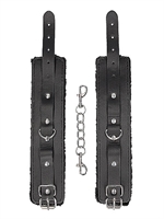 2. Sex Shop, Plush Bonded Leather Hand Cuffs - With Adjustable Straps by OUCH!