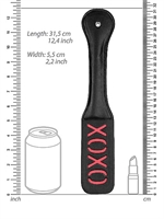 5. Sex Shop, Faux Leather XOXO Impression Paddle by Ouch!