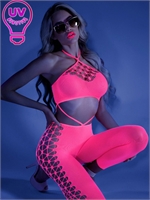 3. Sex Shop, Glow 2-Piece Bodystocking Set by Fantasy Lingerie