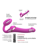 5. Sex Shop, Medium Fuschia Multi Orgasm Bendable Strap-On by Strap-On-Me