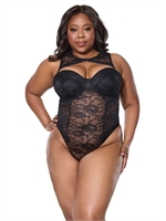 2. Sex Shop, Black Lace Teddy With Removable Neck Piece by Coquette