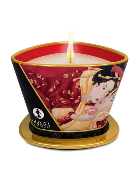 Shunga Massage Candle - Strawberry Champagne