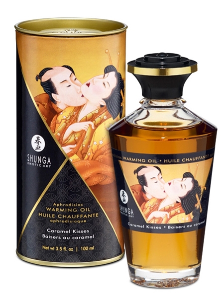 Shunga Warming Oil Caramel kisses flavor