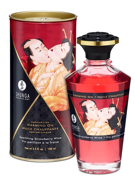 Shunga Warming Oil Strawberry Wine Flavor