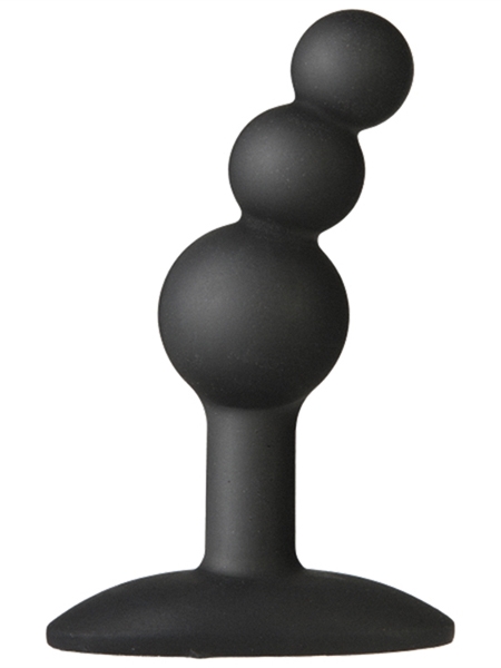 Medium Butt Plug Silicone Bubble Black