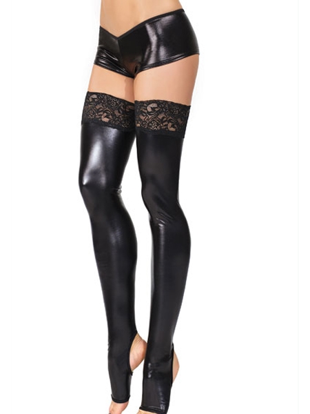 Toeless Wet Look Stockings by Darque