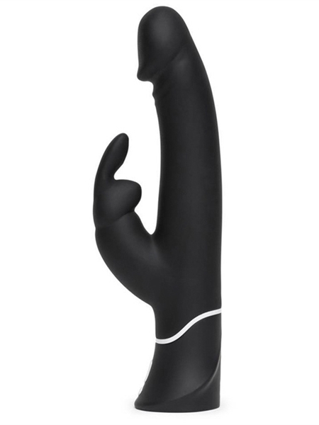 Realistic rabbit black vibrator by Happy Rabbit