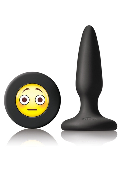 OMG Mini black silicone plug with Emoji Face by Mojis