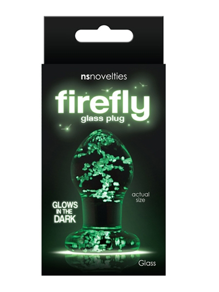 Glow in the dark Petite butt plug by Firefly Glass