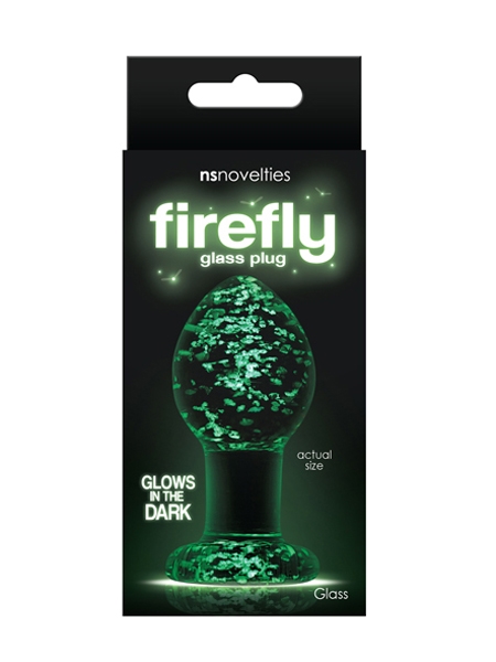 Glow in the dark medium butt plug by Firefly Glass
