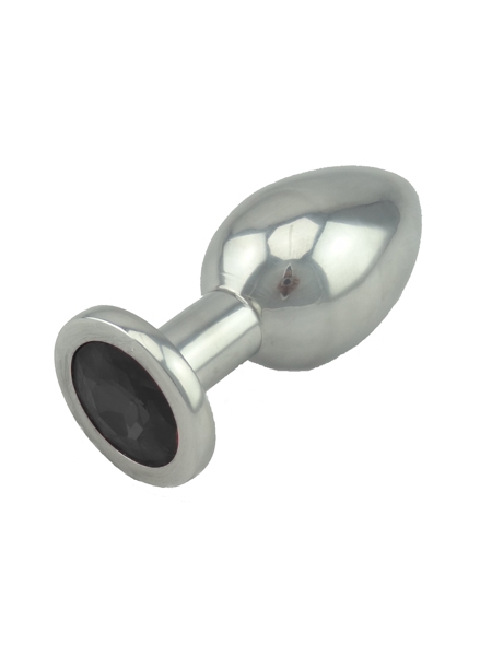 Black Jeweled Small Butt Plug Solid Aluminum from LXB