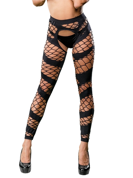 Wild Design Mesh Crotchless 2 in 1 Legging  by Beverly Hills Naughty Girl