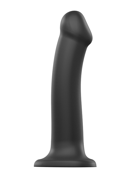 Black Dual Density Semi-Realistic Bendable Large Dildo - Strap-on-Me