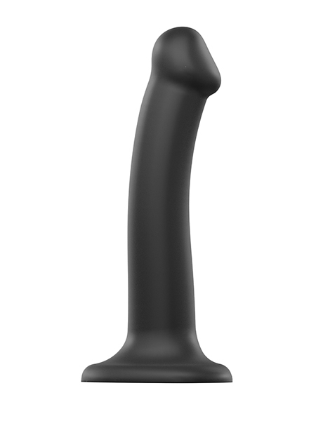 Black Dual Density Semi-Realistic Bendable Medium Dildo by Strap-on-Me