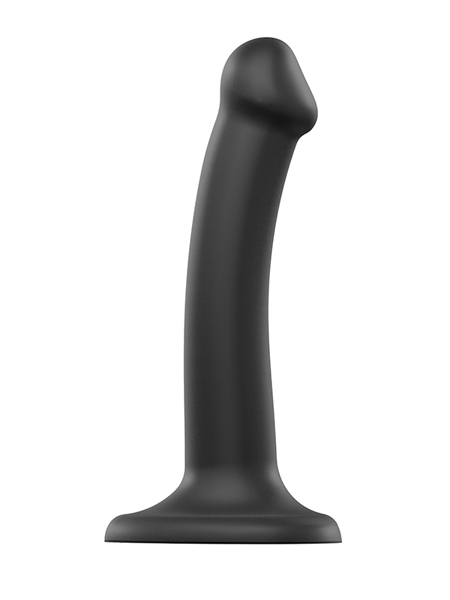 Black Dual Density Semi-Realistic Bendable Small Dildo by Strap-on-Me