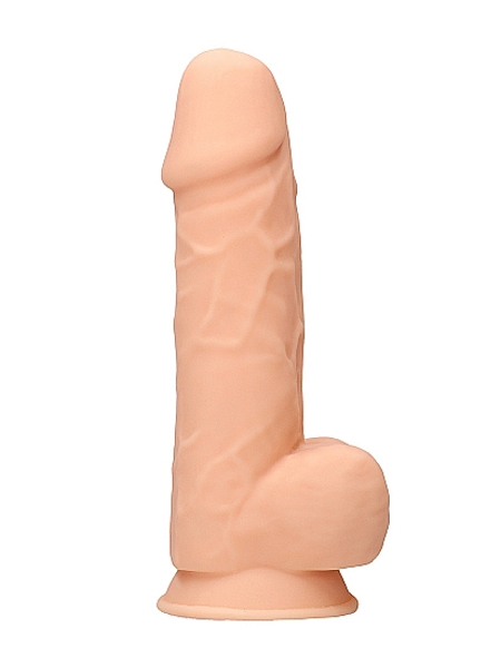 8.5 inches Beige Silicone Dildo With Balls by Shots