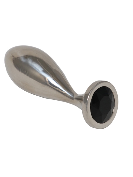 Black Large Curved Stainless Steel Butt Plug by LXB