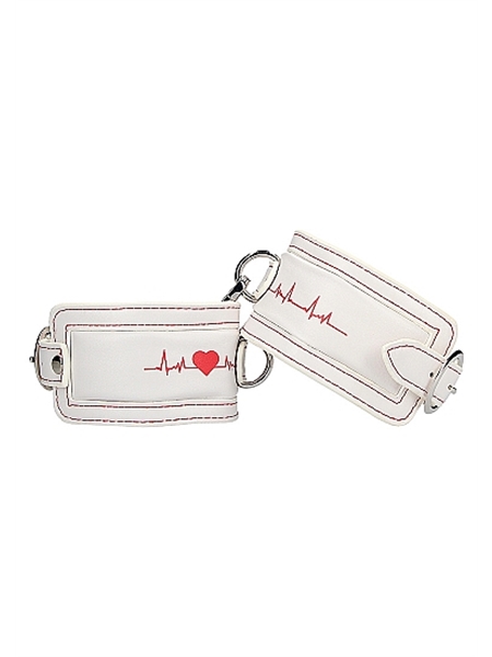 White Nurse Themed Leather Wristcuffs by Ouch!