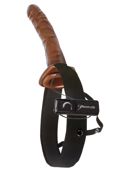 Fetish 10 in Chocolate Dream Vib Hollow Strap-on