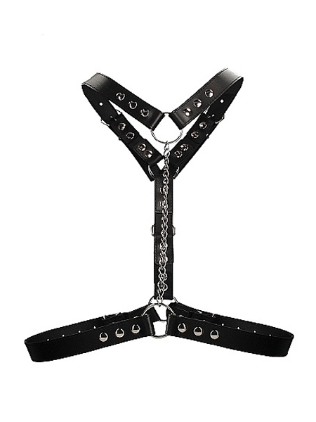 Twisted Bit Black Leather Harness by Ouch