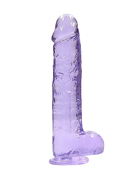 Purple Realrock Crystal Clear 9" Dildo by RealRock