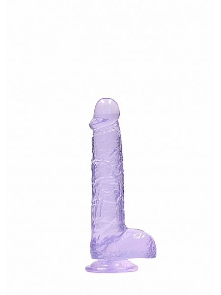 Purple Realrock Crystal Clear 6" Dildo by RealRock