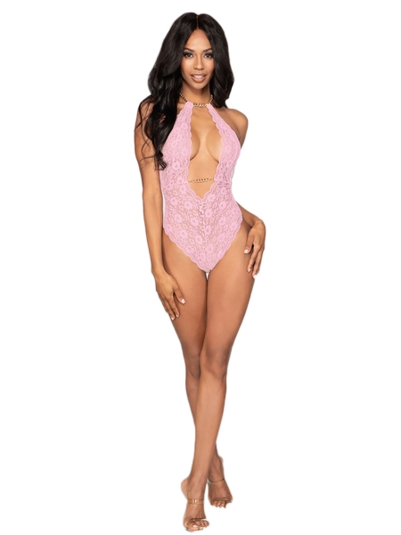 Draped Chain Lace Teddy by DreamGirl