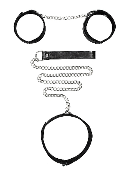 Velcro Collar With Leash And Hand Cuffs - With Adjustable Straps by Ouch!
