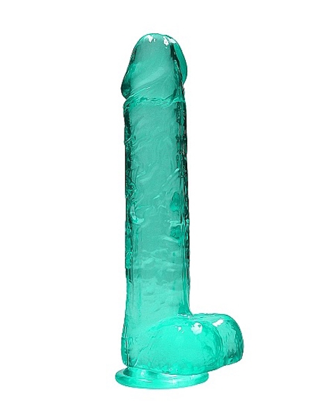 Turquoise Crystal Clear 10" Dildo by RealRock