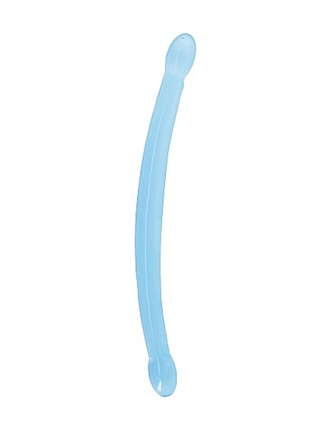 Blue Non-Realistic Crystal Clear 7" Double Dildo by RealRock